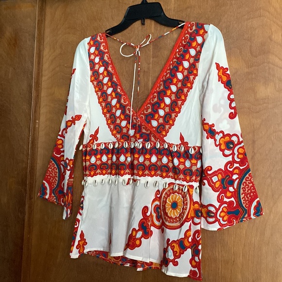 Tracy Rees* PLENTY * Silk Blouse with Seashells Embellishments Size 6 Boho Chic! - Picture 5 of 13